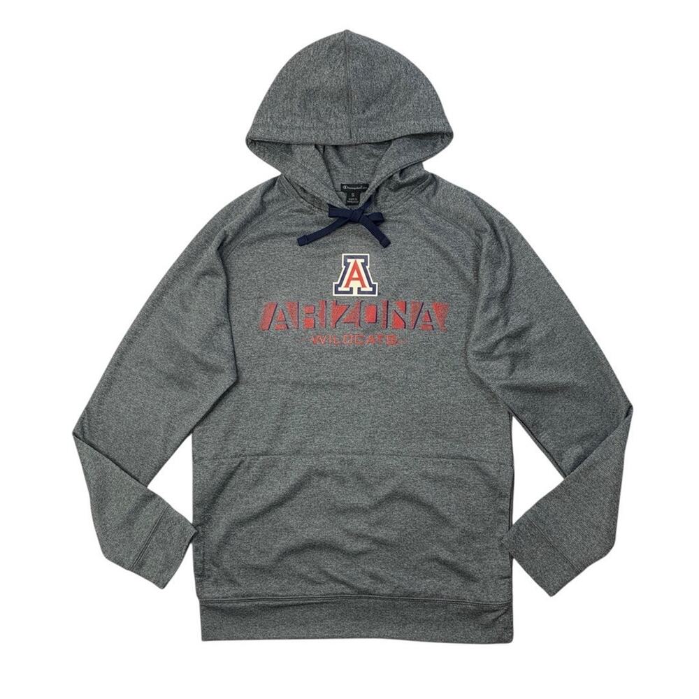 Arizona Wildcats Hoodie Mens S Small Grey Graphic Heathered Sweatshirt Champion
